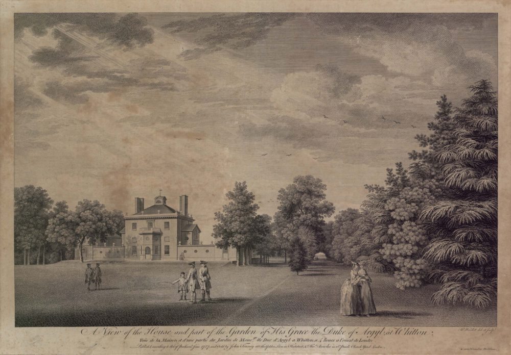 A View of the House and part of the Garden of His Grace the Duke of Argyl at Whitton