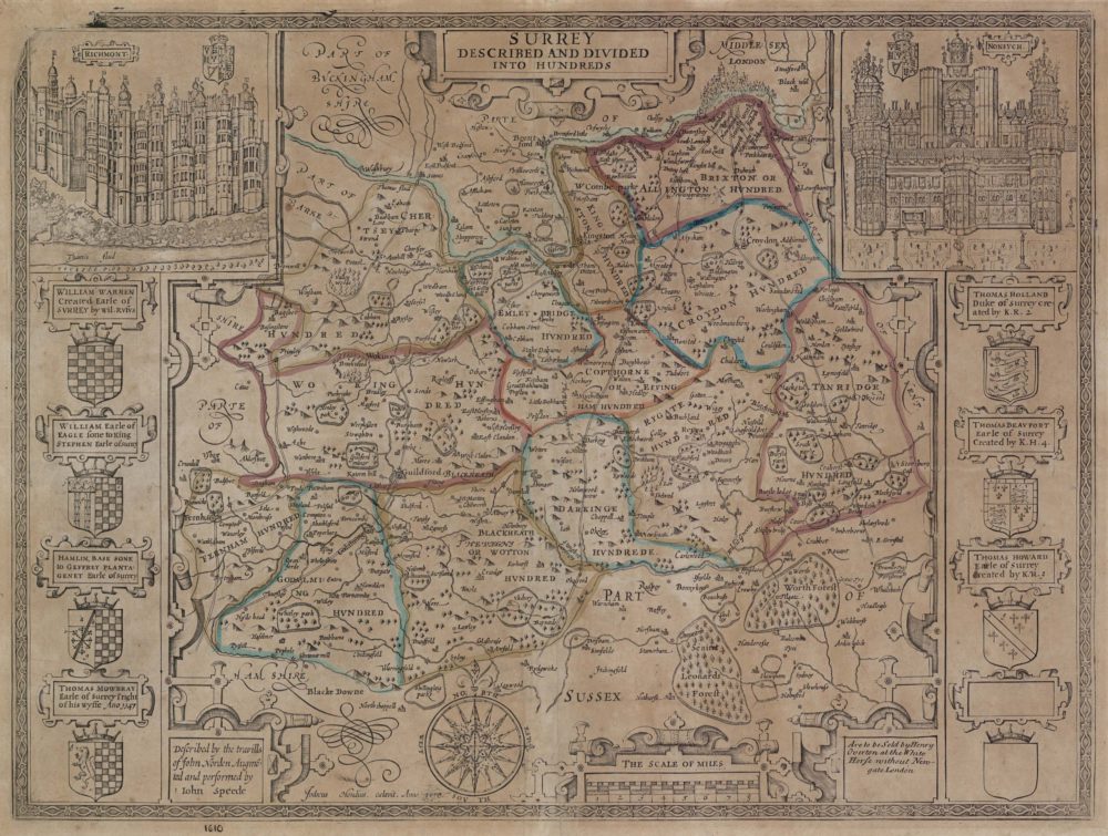 A Map of Surrey (Surrey described and divided into Hundreds)
