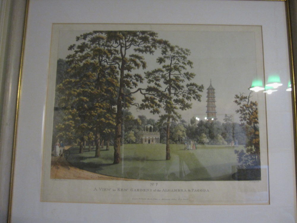 A View in Kew Gardens of the Alhambra and Pagoda