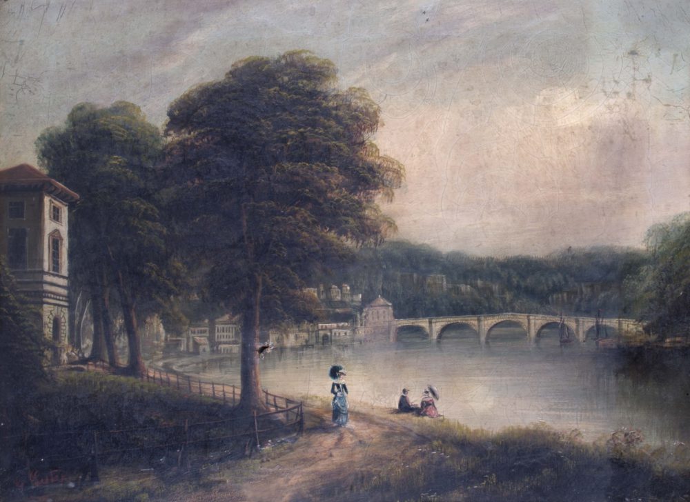 Asgill House by Cholmondeley Walk looking towards Richmond Bridge