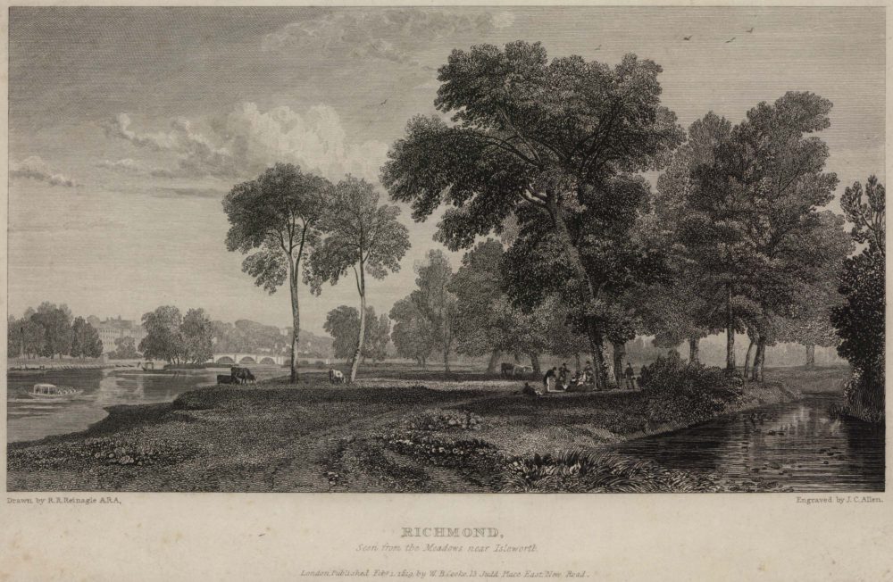 Richmond seen from the Meadows near Isleworth