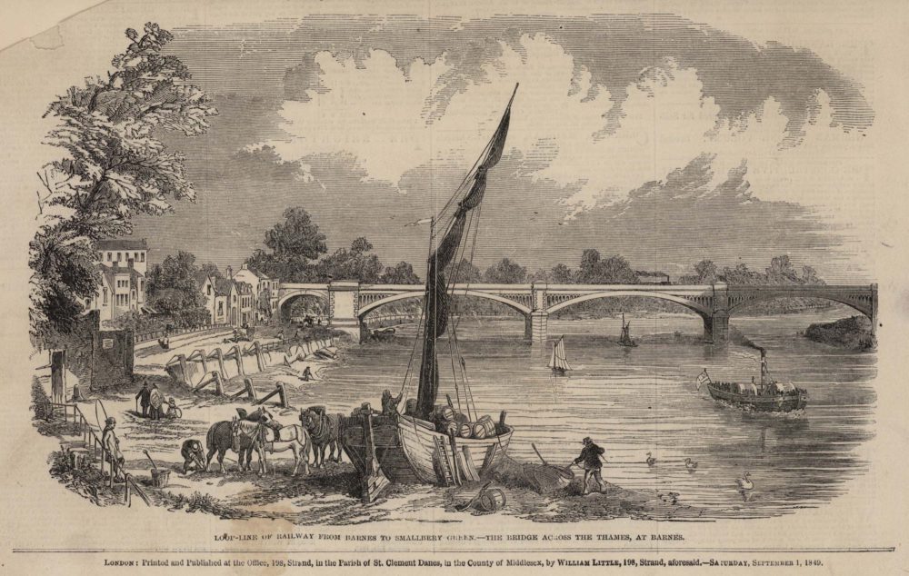 Loop line of Railway from Barnes to Smallberry Green – The Bridge across the Thames, at Barnes