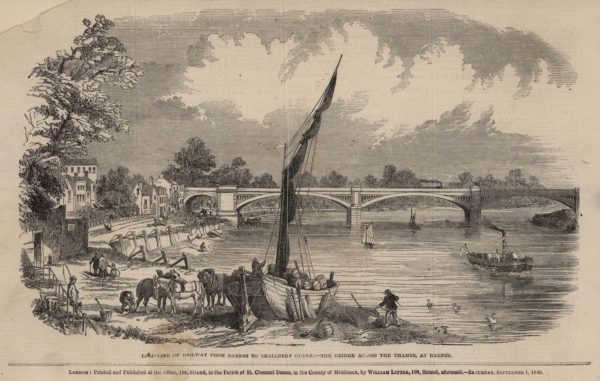 Loop line of Railway from Barnes to Smallberry Green – The Bridge across the Thames, at Barnes