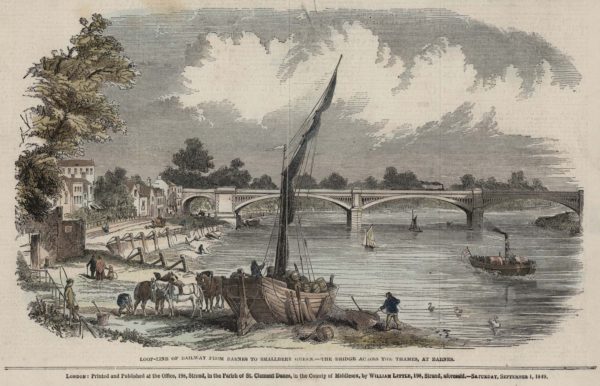 Loop line of Railway from Barnes to Smallberry Green – The Bridge across the Thames, at Barnes