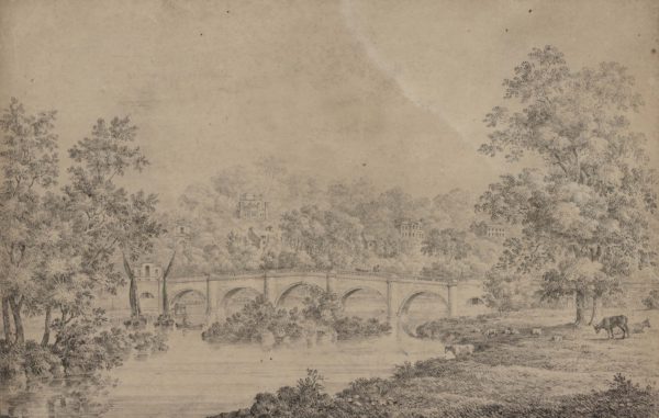 Richmond Bridge and Hill from Isleworth meadow