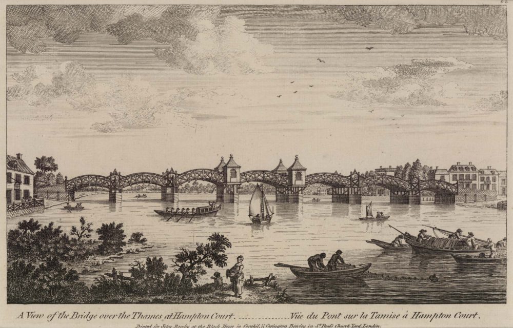 A View of the Bridge over the Thames at Hampton Court