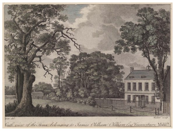 South View of the House belonging to James Oldham Oldham Esqr Gunnersbury, Middx