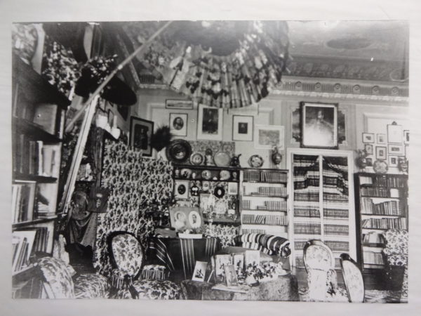 Corner of the Burton’s drawing room with parasol