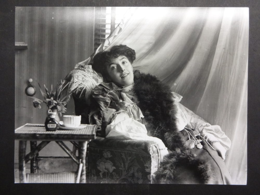 Dr Baker’s sister seated in an arm chair