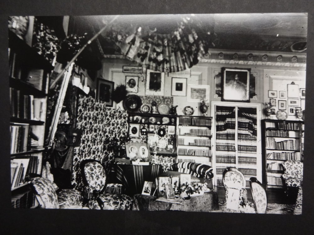 Corner of the Burton’s drawing room with parasol