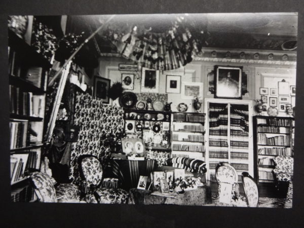 Corner of the Burton’s drawing room with parasol