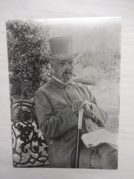 Sir Richard Burton sitting in the garden at Trieste