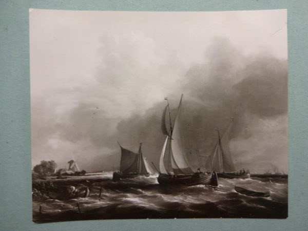 Dutch Fishing Vessels entering the mouth of the Scheldt in a Storm