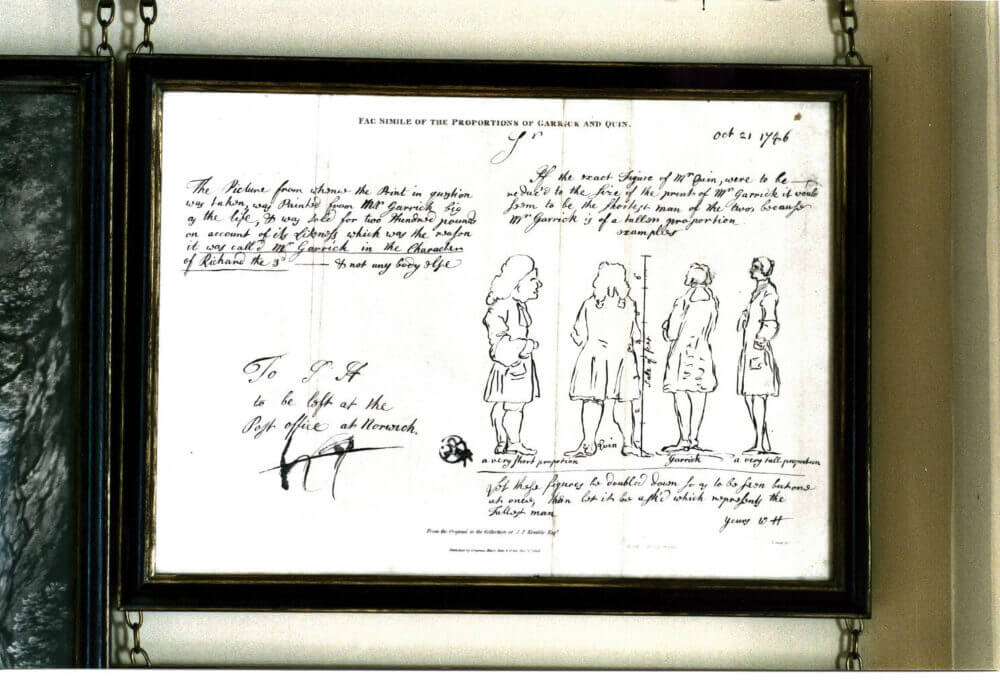 Facsimile of the proportions of Garrick & Quin