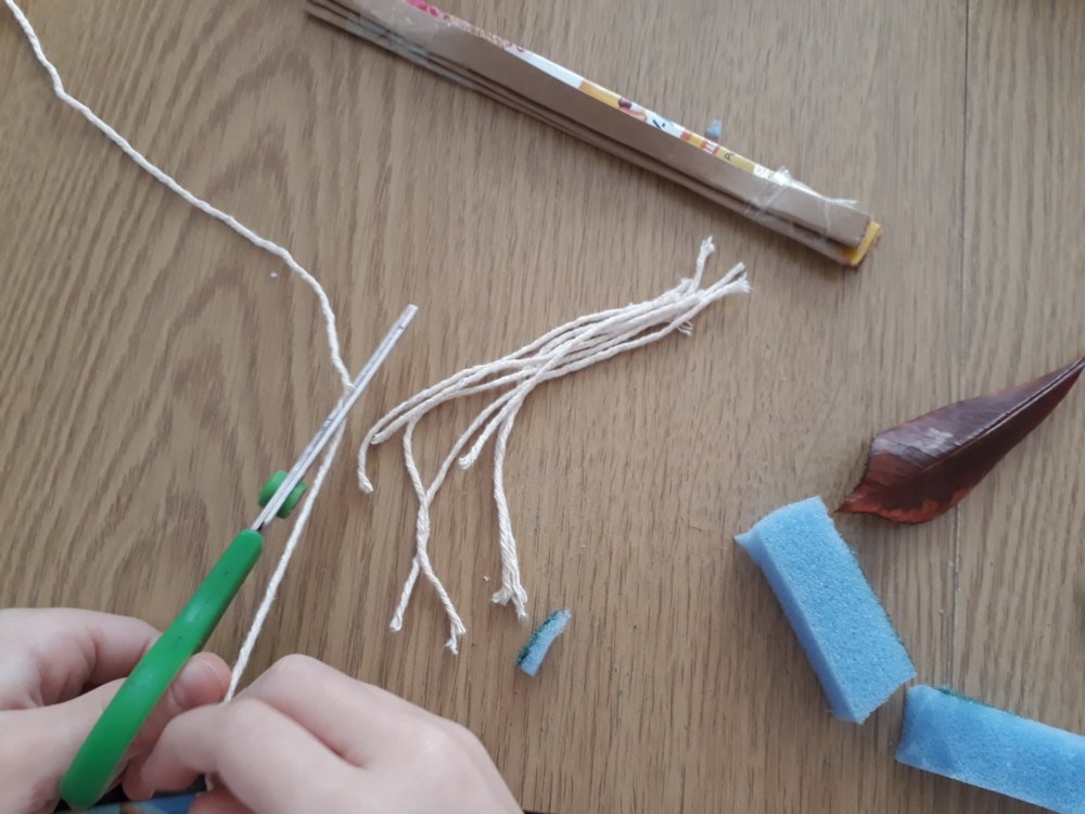 Scissors cutting materials up