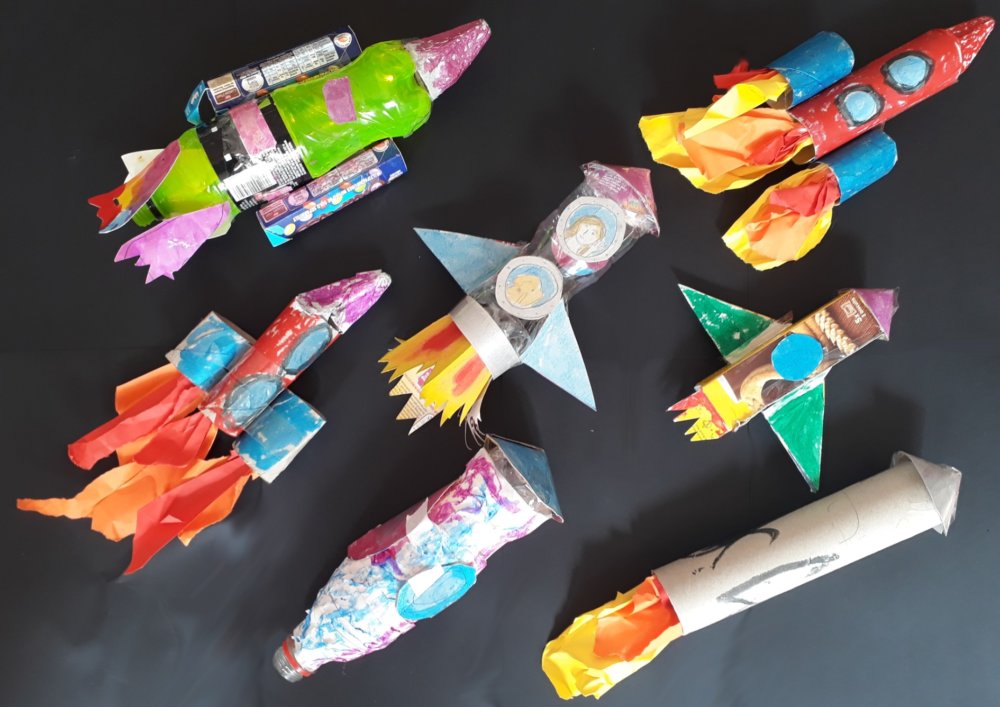 Rockets made from recycled materials