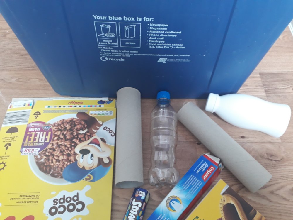 An image of recycling and a recycling box