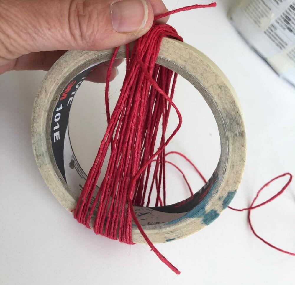 Masking tape wrapped with string