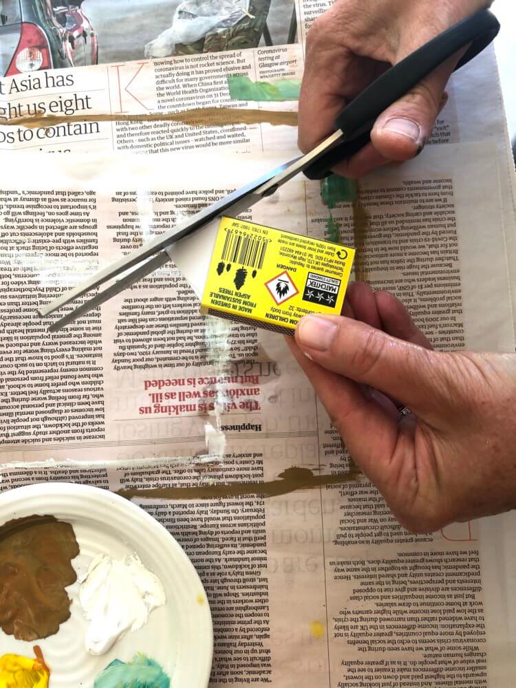 Scissors cutting a triangle
